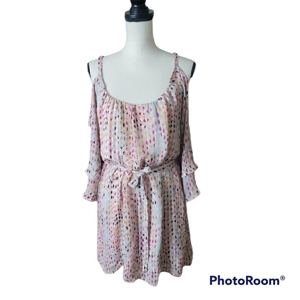 Alcre Multi Colored Mini Dress. 100% Silk. Size S.